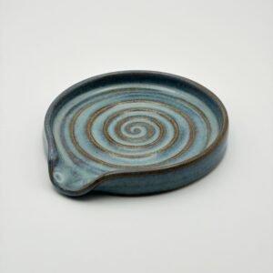 Spoon Rest. Spiral Design. In Blue Rutile.