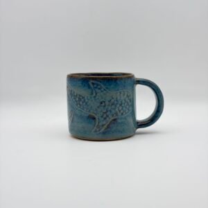 Double Espresso Mug. Whale Shark Design. In Blue Rutile.