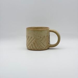 Double Espresso Mug. Aztec Design. In Birch.