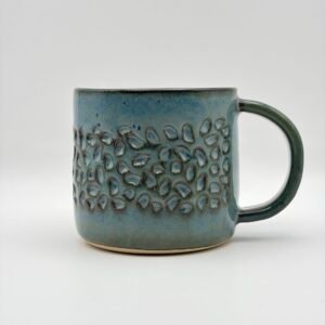 Coffee Mug. Textured Design. In Blue Rutile.