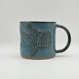 Coffee Mug. Whale Shark Design. In Blue Rutile.